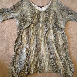 Fever Metallic Gold and Black Snake-Print Tunic Dress